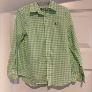 Vineyard Vines Light Green Gingham Shirt